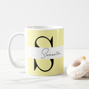 Pastel Personnalisé Monogramme jaune Mug classique