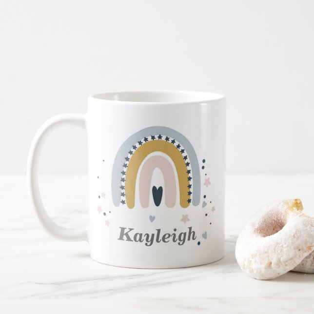 Pastel personnalisé Mug arc-en-ciel (Avec donut)