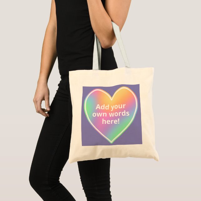 Pastel personnalisé Rainbow Heart Sac fourre-tout (Devant (produit))