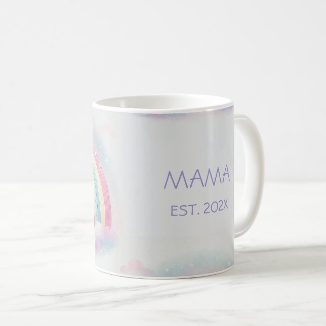 Pastel personnalisé Rainbow Mom Mug - Cadeau perso (Devant droit)