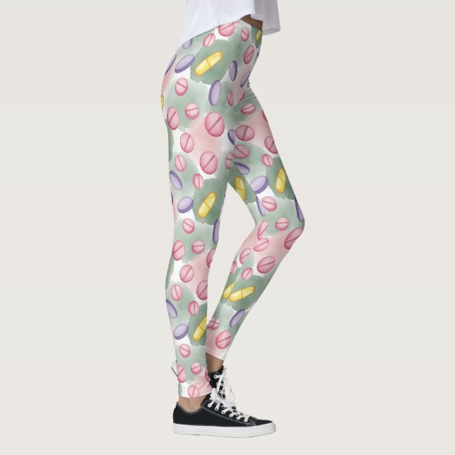 Pastel Pills Santé Motif Leggings (Droite)