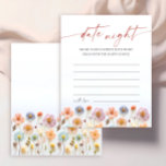 Pastel Pink Bohemian Fleurs sauvages Date Nuit Idé<br><div class="desc">Burgundy Navy Blue Blush Floral Fête des mariées Date Nuit Idée Carte Conseil.</div>