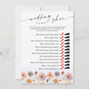 Pastel Pink Boho Fleur sauvage carte de jeu nuptia