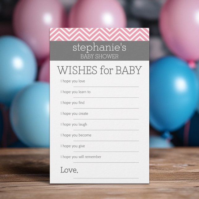 Pastel Pink Chevrons Bébé Voeux Douche Jeu (Custom Baby Shower Games)
