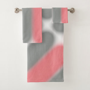 Pastel Pink Coral Gris Blanc Art Abstrait