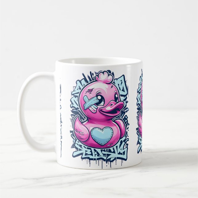 Pastel Pink en caoutchouc Canard Mug (Gauche)