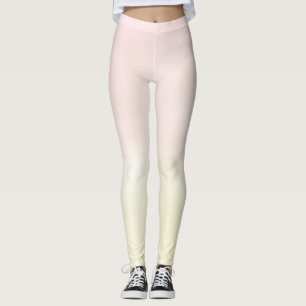 Pastel Pink Lemon Jaune Ombre Femmes Leggings