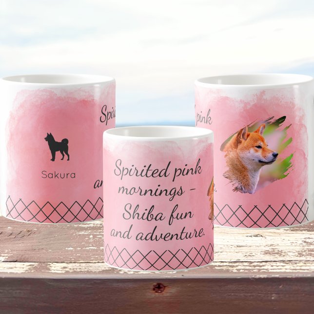 Pastel Pink Shiba Inu  Mug – Custom Photo & Name (Créateur téléchargé)