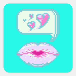 Pastel Pixel Lèvres de Kissy - Sticker de ressort