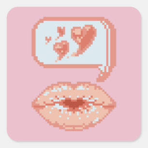 Pastel Pixel Lèvres Kissy - Autocollant d'automne