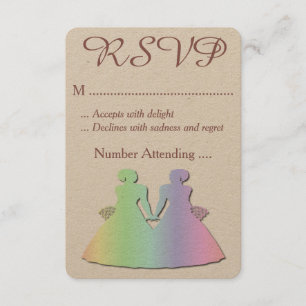 Pastel Pride Brides RSVP pour un Mariage lesbien