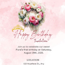 Pastel Princess 15 Quinceañera Invitation d'annive