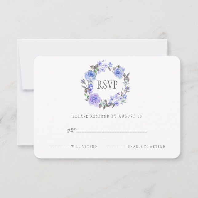 Pastel Purple Aquarelle Florale | RSVP (Devant)