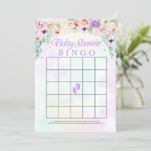 Pastel Rainbow Baby shower Bingo Carte de jeu