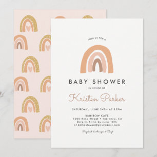 Pastel Rainbow Baby shower Cartes d'invitation