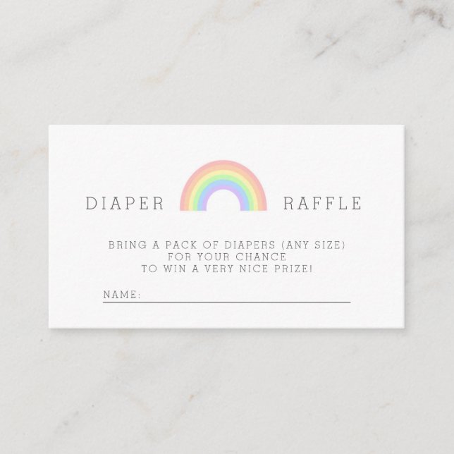 Pastel Rainbow Baby shower Diaper Carte Raffin (Devant)