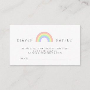 Pastel Rainbow Baby shower Diaper Carte Raffin