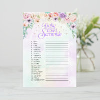 Pastel Rainbow Baby shower Mot Déambule Carte de j