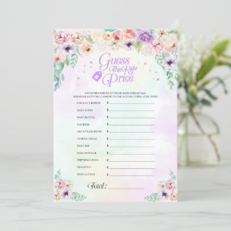 Pastel Rainbow Baby shower Prix Carte de jeu