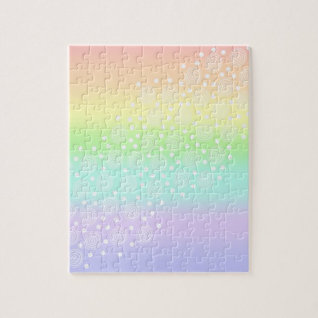 Pastel Rainbow Circles Challenger Jigsaw Puzzle (Vertical)