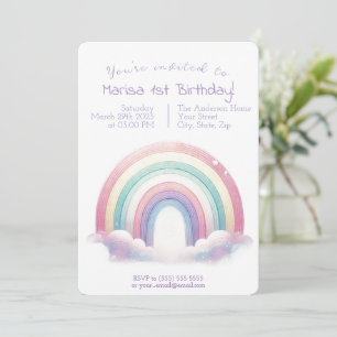 Pastel Rainbow Invitation d'anniversaire - Invitat