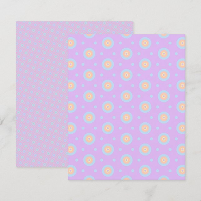 Pastel Rainbow Motifs géométriques papier à scanda (Devant / Derrière)