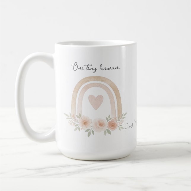 Pastel Rainbow Mug avec message personnalisé migno (Gauche)