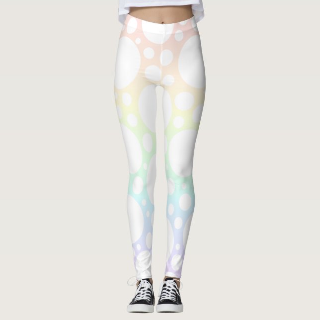 Pastel Rainbow Polka Dot Leggings (Devant)