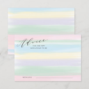 Pastel Rainbow Stripes Conseil Carte Baby shower