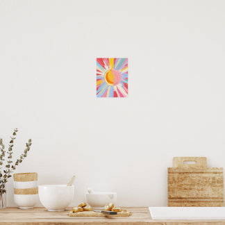 Pastel Rainbow Sun Burst Poster Imprimer