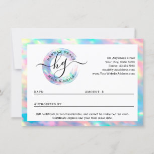 Pastel Rainbow Swash Logo Carte de certificat cade