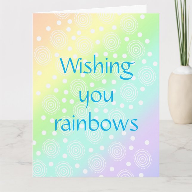 Pastel Rainbow Vous Souhaitant Rainbows Carte de v (Devant)