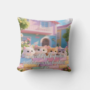Pastel Rainbow Wall & Fleurs, Coussin doux