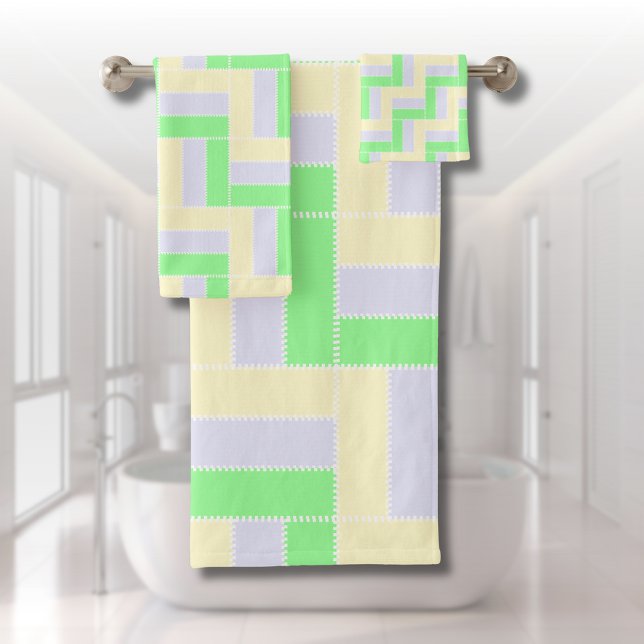 Pastel Rectangles Lignes en pointillé blanc Motif (Créateur téléchargé)