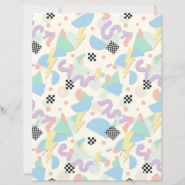 Pastel Retro Memphis Pattern Swirls (Devant)