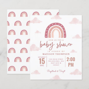 Pastel rose arc-en-ciel nuages fille Baby shower I