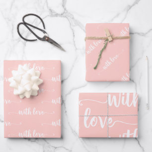 Pastel Rose Avec Feuilles De Papier Enveloppant Am