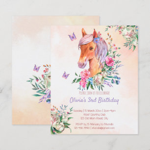 Pastel rose bébé cheval budget anniversaire