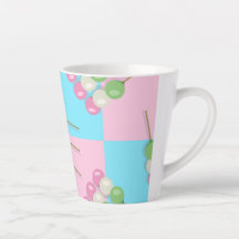 Pastel Rose Bleu À damiers Dango Latte Mug