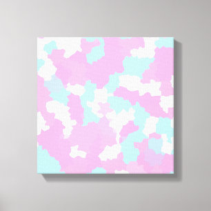 Pastel Rose Feminine Camouflage Abstrait Toile Ar
