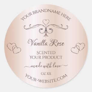 Pastel Rose Rose Étiquettes de produits Ornate Coe