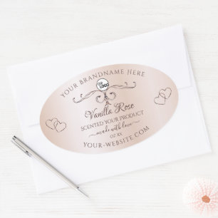 Pastel Rose rose Ornate Produit Étiquettes Logo Co