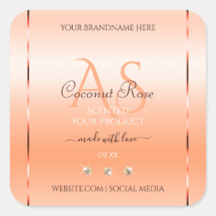 Pastel Rose Saumon Produit Étiquettes Bijoux Monog