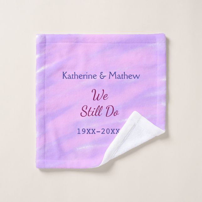 Pastel rose violet Vow renouvellement anniversaire (Gant de toilette)