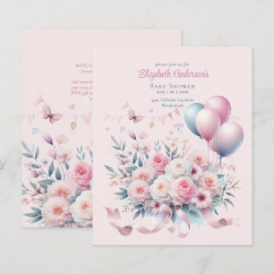 Pastel Roses Roses Ribbons Baby shower Élégant Sof