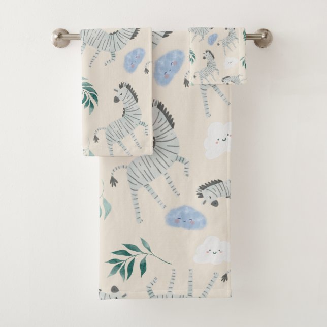 Pastel safari zèbre animal motif pépinière rose (En situation)