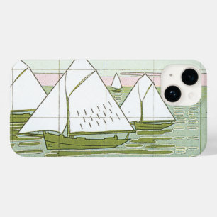 Pastel Sailboats Faux Tile coque iphone