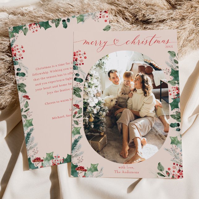 Pastel Single Photo Christmas Carte de vacances (Créateur téléchargé)
