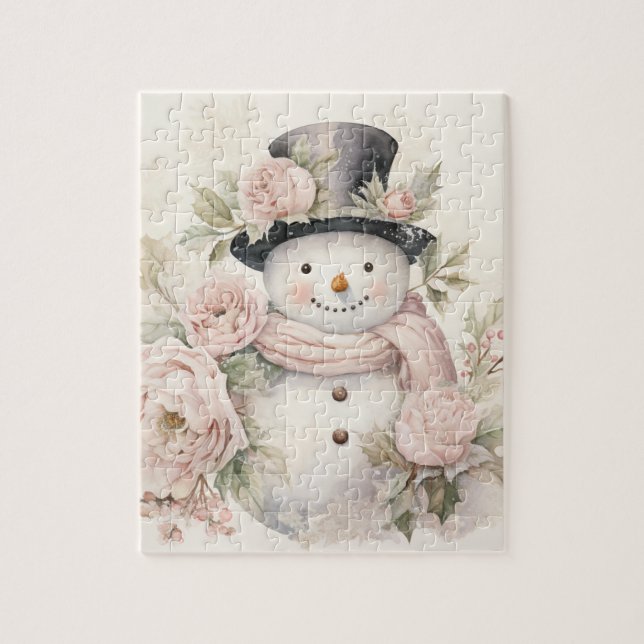 Pastel Snowman_04 Puzzle (Vertical)