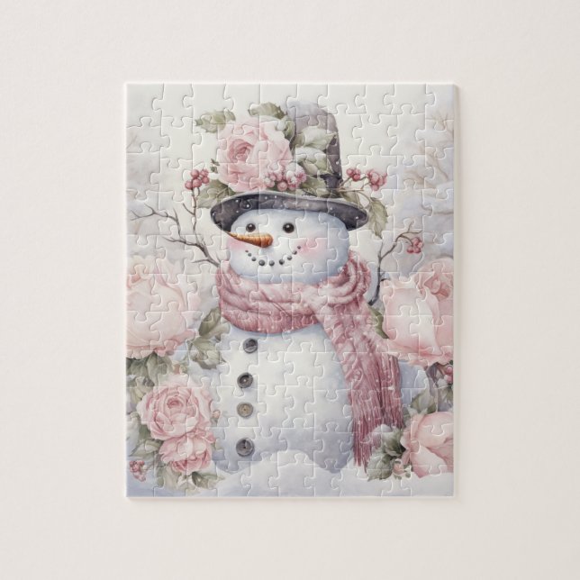 Pastel Snowman_05 Puzzle (Vertical)